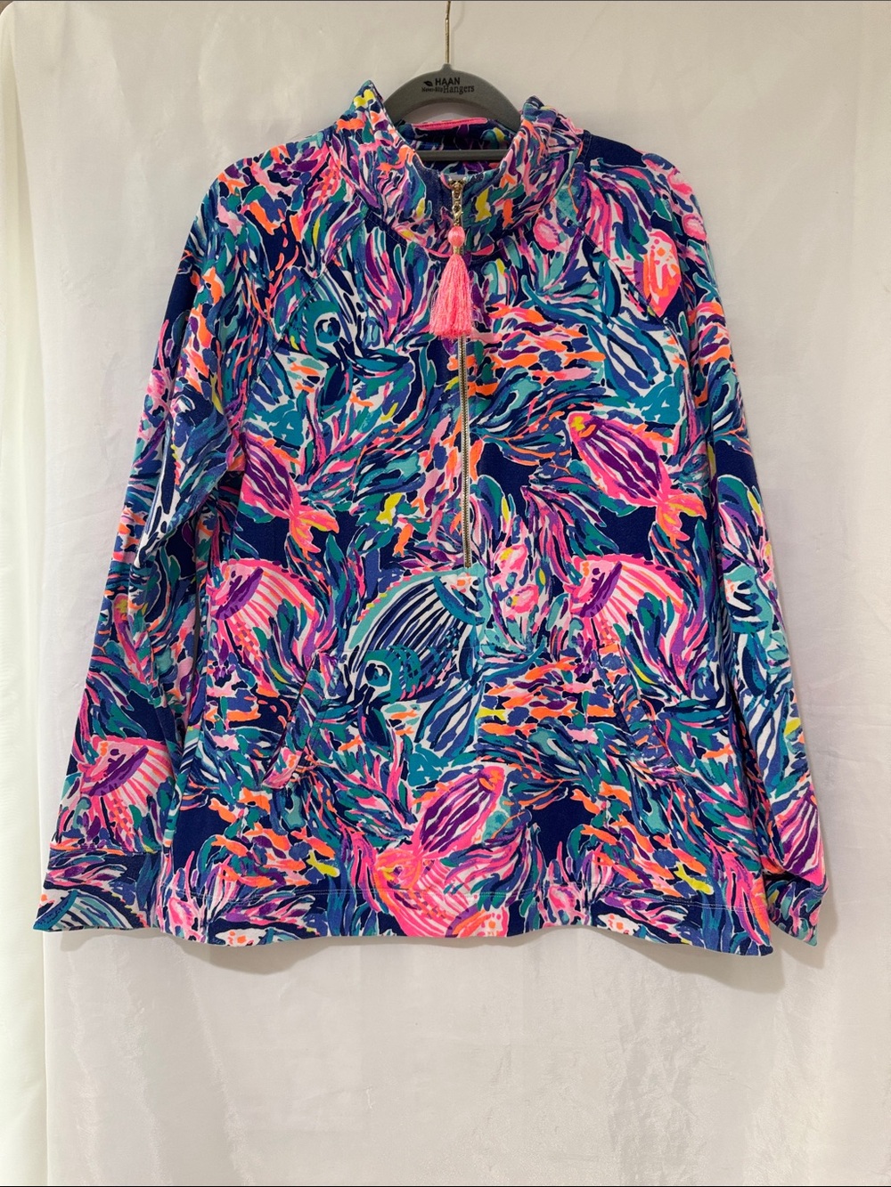 Lilly Pulitzer large Skipper pullover jacket Seas The Day